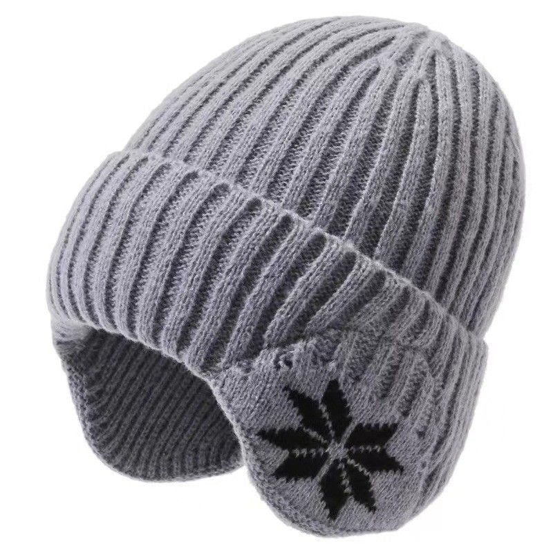 Winter Thick Fleece Lined Ear Protection Hat - Thermal Knit Beanie for Men Women - Warm Skull Cap for Cycling Outdoor Running - Gray