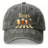 Washed Distressed Beer Print Baseball Cap - Vintage Cotton Adjustable Dad Hat for Men - Outdoor Sun Protection Casual Cap - Gray