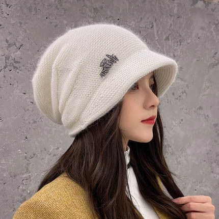 Ribbed Knit Beanie Hat - Winter Warm Skull Cap for Men Women - High Quality Acrylic Close Fit Casual Cuffed Hat - White