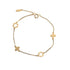 S925 Sterling Silver Floral Leaf Bracelet - 18K Gold Plated Minimalist Smooth Surface Chain for Women - Delicate Fine Jewelry for Daily Wear - Gold
