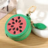 Fruit Coin Purse Keychain 3-Pack - Cute Leather Car Keychain Pendant for Women - Novelty Bag Charm for Keys Handbags Totes - Watermelon (3-Pack)