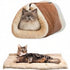Cat Tunnel Bed 2-in-1 - Crinkle Sound Pet Tube with Crinkle Paper for Indoor Cats - Soft Plush Folding Cat Cave for Sleeping Playing - 90x57cm