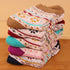 Wool Blend Terry Socks 5-Pack - Winter Thick Warm Mid Calf Crew Socks for Women - Vintage Snowflake Pattern Cotton Socks - 5 Pairs