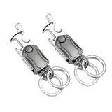Multi-Functional Keychain 2-Pack - Stainless Steel EDC Tool with Knife Bottle Opener Phone Stand Fidget Spinner - Pocket Carry Gadget Set