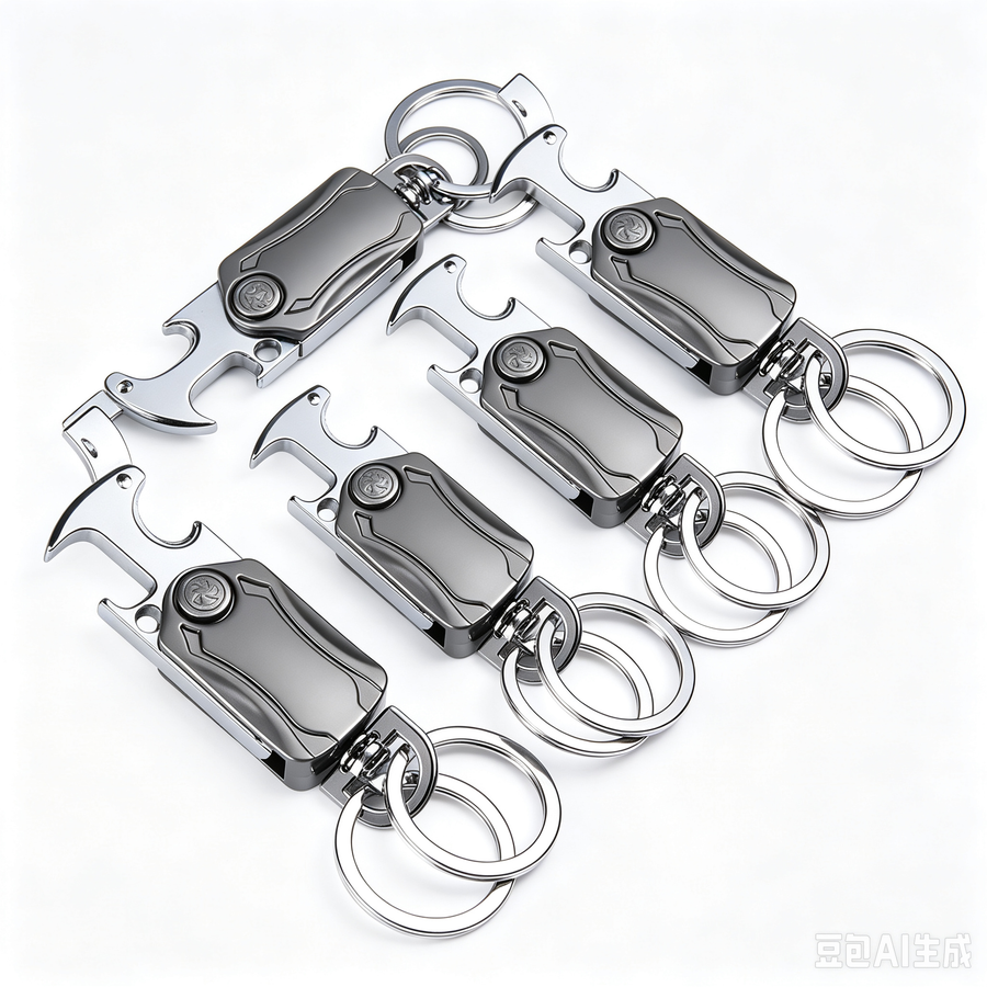 Multi-Functional Keychain 5-Pack - Stainless Steel EDC Tool with Knife Bottle Opener Phone Stand Fidget Spinner - Pocket Carry Gadget Set