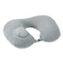Inflatable Travel Neck Pillow - Quick Press Self-Inflating Soft Velvet Support for Travel Airplane Office - Portable Foldable - Peacock Blue