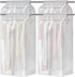 4 Pack Hanging Garment Bags, 43" 35" Long Large Closet Clothes Protector with Zipper, Plastic Jackets Storage Rack Cover for Shirt Suits Coat Dress, Bottom Enclosed (Rack not included) 