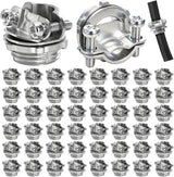 50 Pack 1/2 Inch Clamp Type Cable Connectors, Zinc Alloy and Steel Electrical Conduit Fittings for NM Cable, Rust Resistant Non-Metallic Wire Clamps to Protect Cables, Silver 