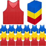 18 Pack Pinnies for Adults, Quick Dry Basketball Practice Jersey, Breathable Mesh Scrimmage Vest Youth Soccer Football Volleyball, 3 Colors 