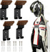 4 Pack Motorcycle Helmet Wall Mount, Helmets Holder with Double Key Hook, Hanger Gear Rack for Bike Baseball Tactical Football Skiing Accessories 