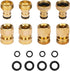 Garden Hose Quick Connect Solid Brass Connector Water Connectors Easy Fittings Standard 3/4 inch GHT, 4 Complete Sets female & Male, Free Washers Gaskets 