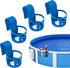 Poolside Cup Holder for Above Ground Pools, Pool Drink Holders Party ONLY FITS 2 Inch or Less Round Top Bar (Blue - 4 Pack) Blue Pack 