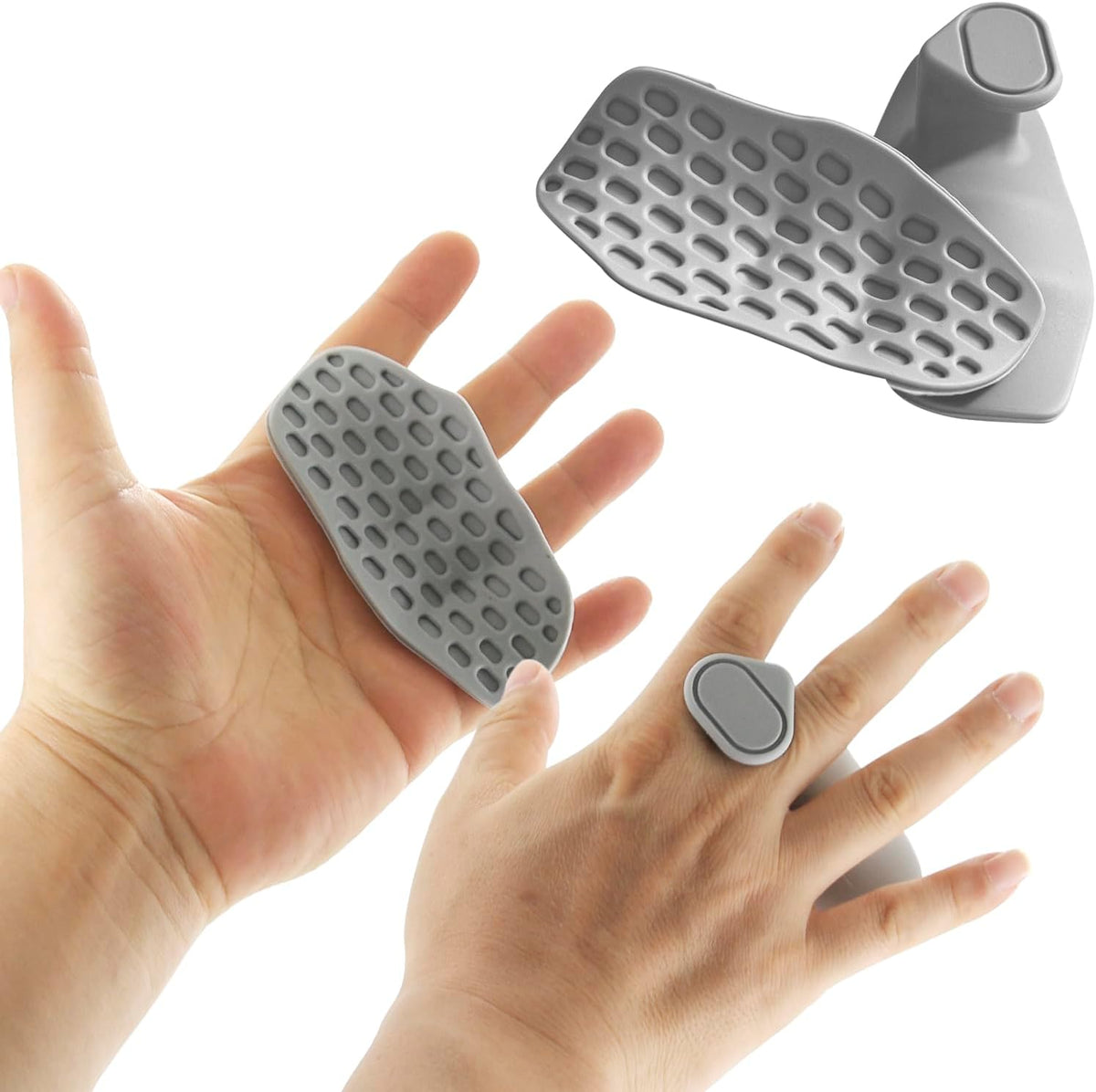 Weight Lifting Grips - Rubber Anti-Slip Workout Grips, Ergonomics Hand Protector Gloves for Gym Training and Exercise, Dumbbell, Bar Pad, Pull Up Men Women, No Sweaty (Grey) 
