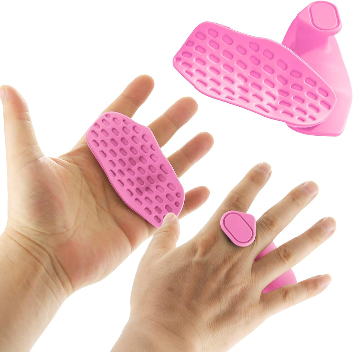 Weight Lifting Grips - Rubber Anti-Slip Workout Grips, Ergonomics Hand Protector Gloves for Gym Training and Exercise, Dumbbell, Bar Pad, Pull Up Men Women, No Sweaty (Red) 