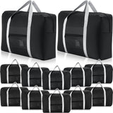 12 Pcs Foldable Travel Bags Bulk Duffel Waterproof Lightweight Carry on for Sports Gym Weekender Outing Overnight(Black) Black 