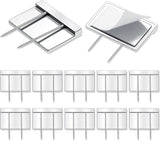 10 Pcs Silver Cubicle Pins Partition Long Push Fabric Clips Name Plate Holders for Office Furniture Corkboard Mounting 