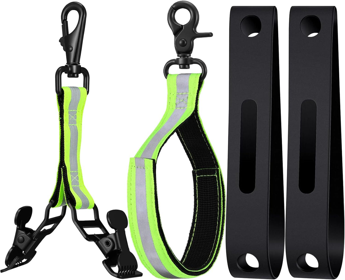 4 Pcs Firefighter Tools Include 2 Helmet Band Glove Strap Holder Fire Safety with Reflective Trim Accessories 