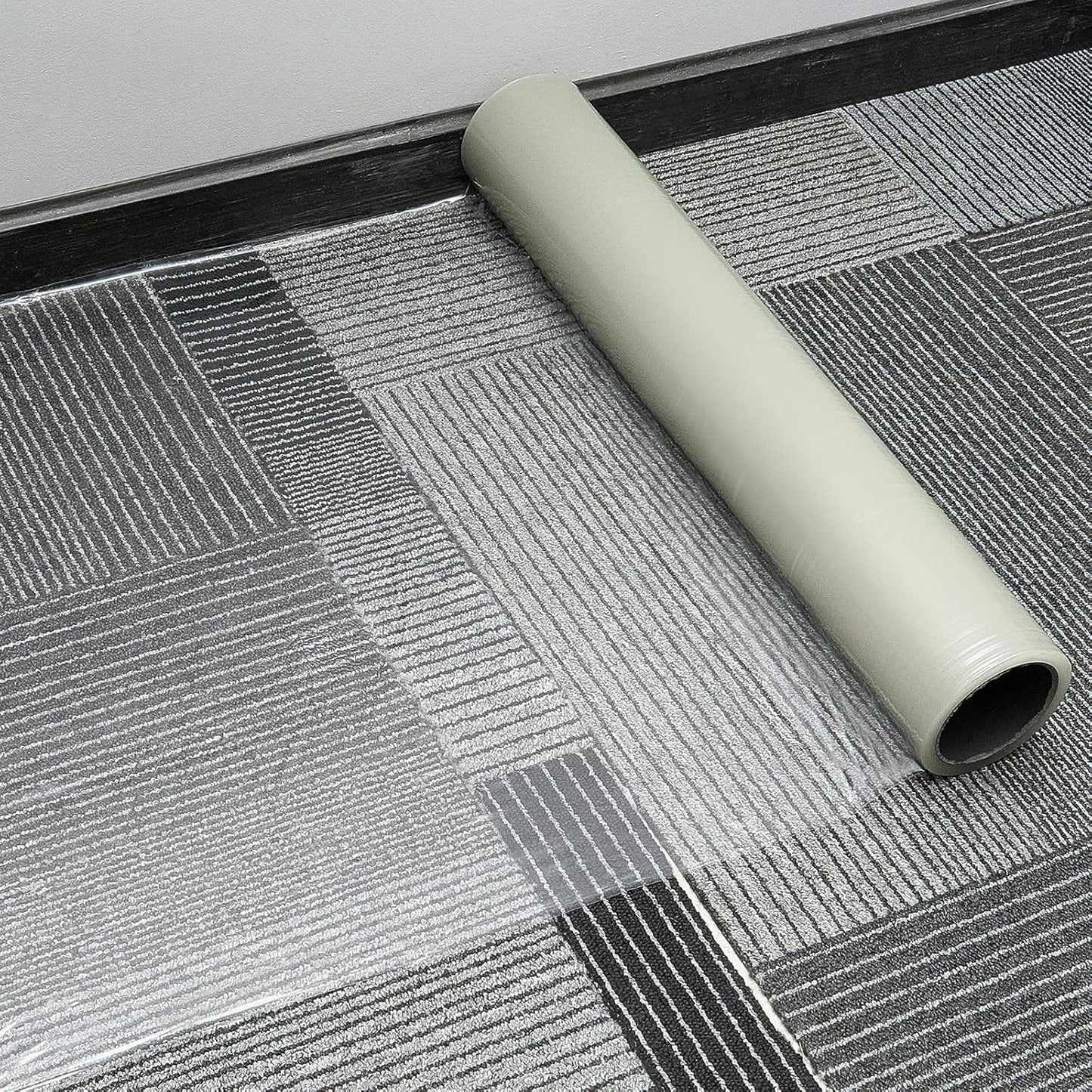 Carpet Protection Film Plastic Cover Protector Self Adhesive Covering Tape Heavy Duty Shield for Stairs Rugs Floor Runners Surface Home Renovation Moving Holiday Party Pet(24 Inch x 100 ft)  24 ft