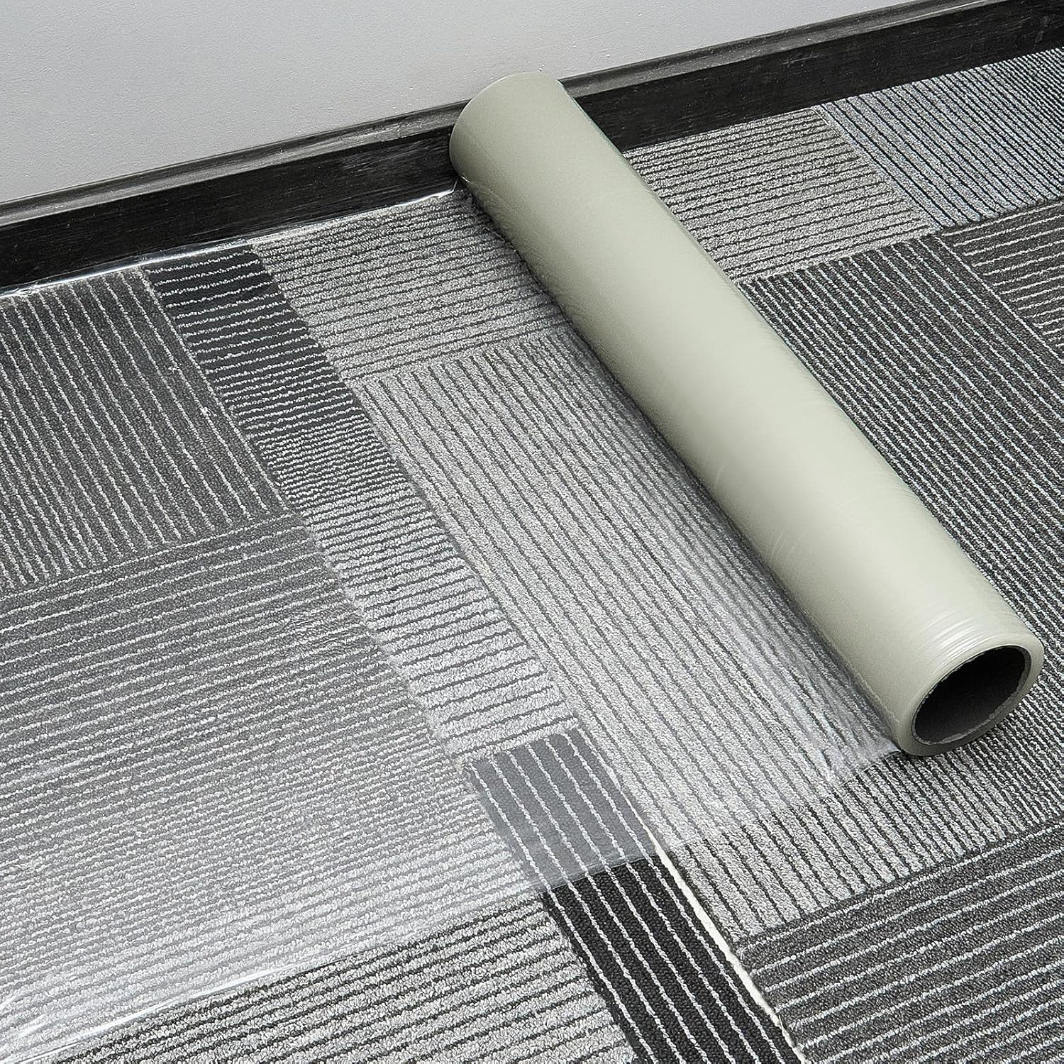 Carpet Protection Film Plastic Cover Protector Self Adhesive Covering Tape Heavy Duty Shield for Stairs Rugs Floor Runners Surface Home Renovation Moving Holiday Party Pet(24 Inch x 100 ft)  24 ft
