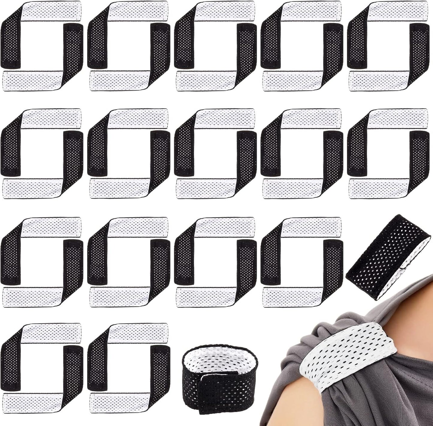 16 Pairs Jersey Sleeve Bands Ties Soccer Softball Holder with Hook and Loop Fasteners for Shirts Scrunchies T Baseball Sports Activities Men 