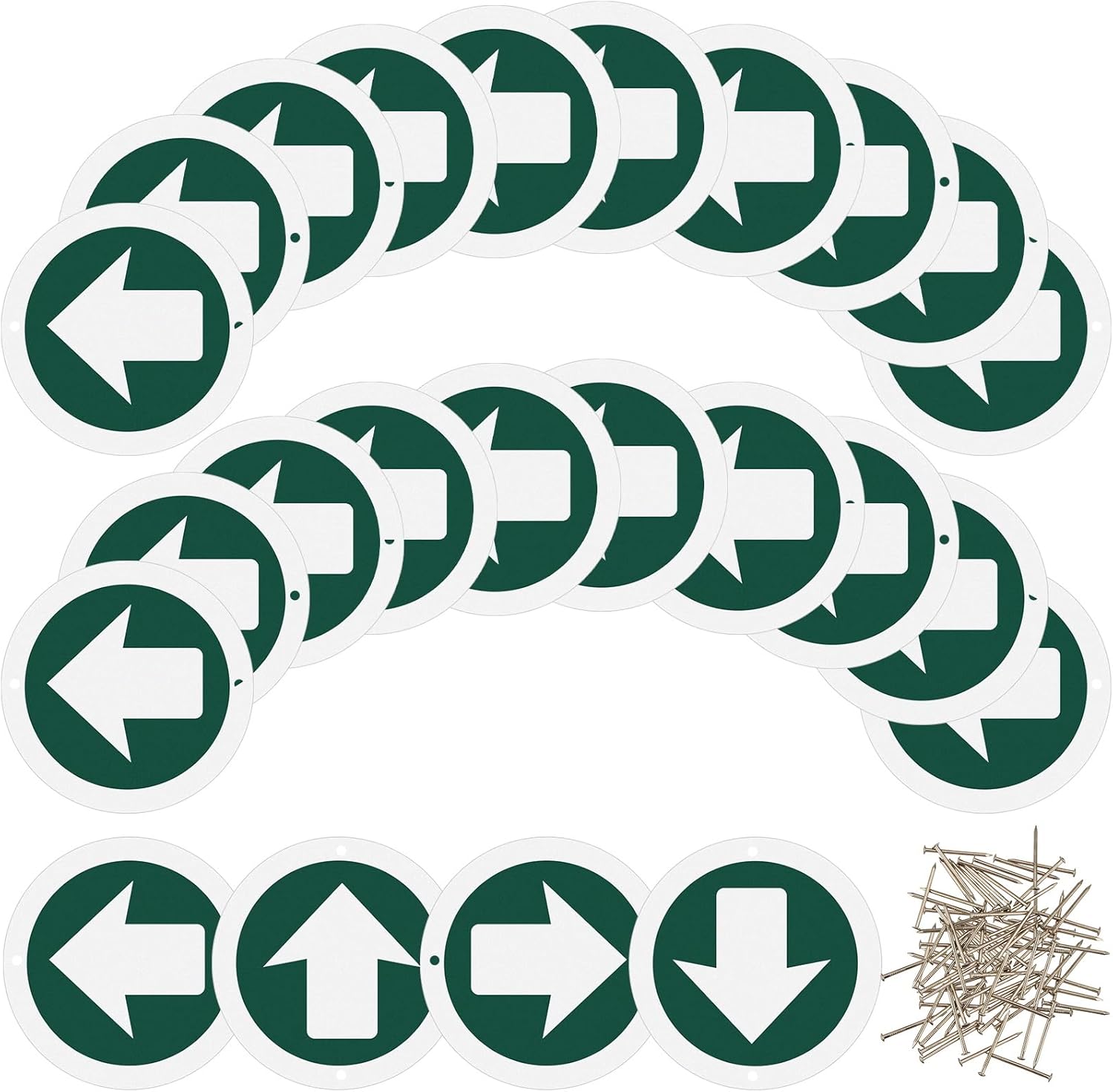 36 Piece Trail Markers Bright Reflective Green Signs Marking Reflectors for Hiking Hunting Camping Backpacking Walking Driveway Office New Place, Easy to Mount 