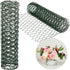2 Pack Chicken Wire for Floral Arrangements 0.6 Inch Mesh Hexagonal Galvanized PVC Coated Netting Wires Fence Green Crafts Poultry Garden(12 x 48 Inch)  12