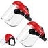2 Pcs Safety Face Shield Mask Full Impact Clear with Crown for Grinding Cutting Weed Moving Construction (Red,Clear) Red, 