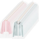 100 Pcs 24'' x 32'' Clear Garment Bags Full Zipper Suit Lightweight Clothes Cover for Hanging PEVA Protectors Breathable Dust Plastic 
