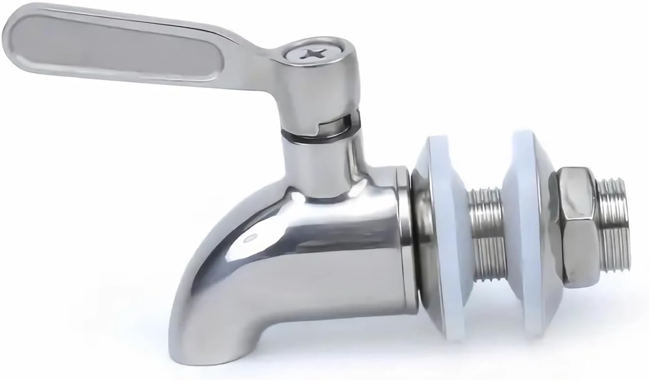 Stainless Steel Beverage Jar Dispenser Replacement Spigot Faucet, For Dispensers - Durable Outdoor Water Faucet Sun Tea Jars, Perfect Parties & Camping 16mm（5/8 inch） 