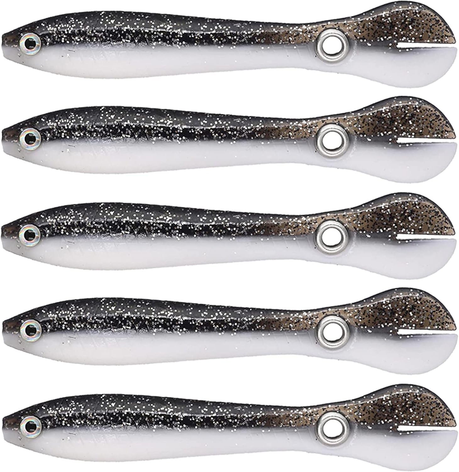 10pcs Soft Bionic Fishing Lure, Plastic Lures, Bass Bait, Freshwater Top Water Saltwater Lures gray 