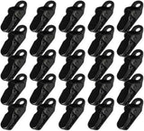 25Pcs Mini Small Camping Tent Tarp Clips, Plastic Crocodile Clip, Windproof Snaps, Awning Clamp for Tarp, Harks - Black 