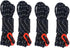 4Pack Duty Camping Rope - 4mm Outdoor Reflective Guy Lines with Tensioner Adjuster Strong Nylon Cord for Tent Tarp, Canopy Shelter, Camping, Hiking, Backpacking Black 