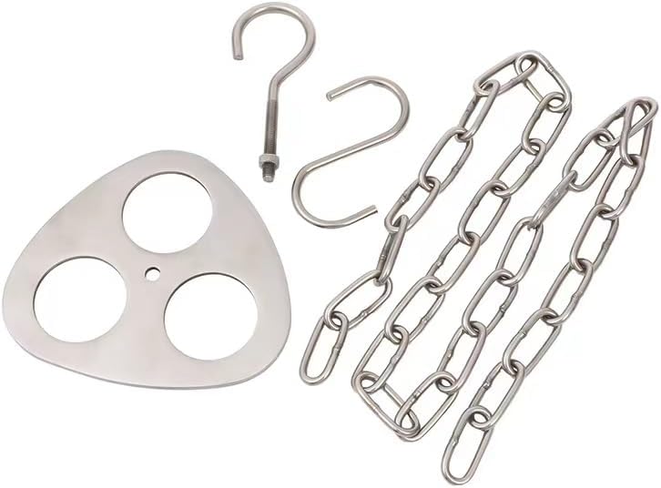 1Pack Camping Tripod Board - Turn Branches Into Camp Fire Tripod,Long Chain Stainless Steel with for Hanging Cookware Portable 