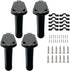 4pc Kayak Fishing Rod Holder - Plastic Flush Mount Boat Holders with Cap Cover for Canoe and Tackle Accessory 