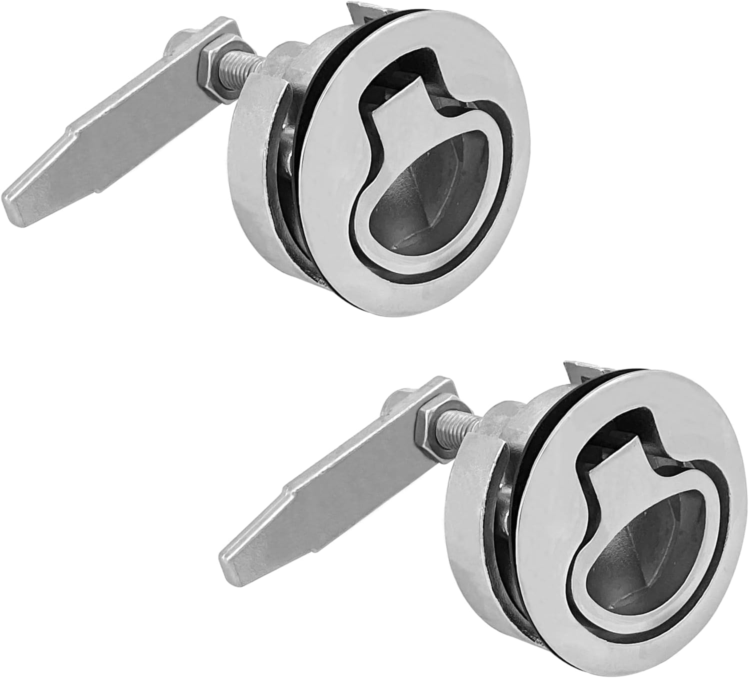 MARIEN 2PCS Marine Grade Stainless Steel Floor Buckle Hatch Latch Flush Turning Lift Handle Recessed Pull latchs 