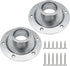 2 Pack Sliver Aluminum RV Table and Floor Mounting Base,RV Pedestal Base Flange, 6 Holes with Screws for Camper Trailer 