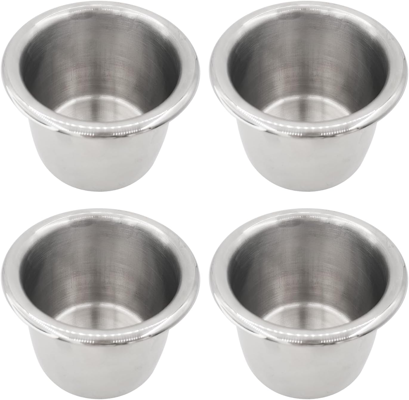4Pcs Stainless Steel Cup Holder,Drop-in Anti-Spill Heavy Duty Poker Table Holder Inserts Fits Standard Soda Can for Desk, Boats, RV Cars & Trucks 