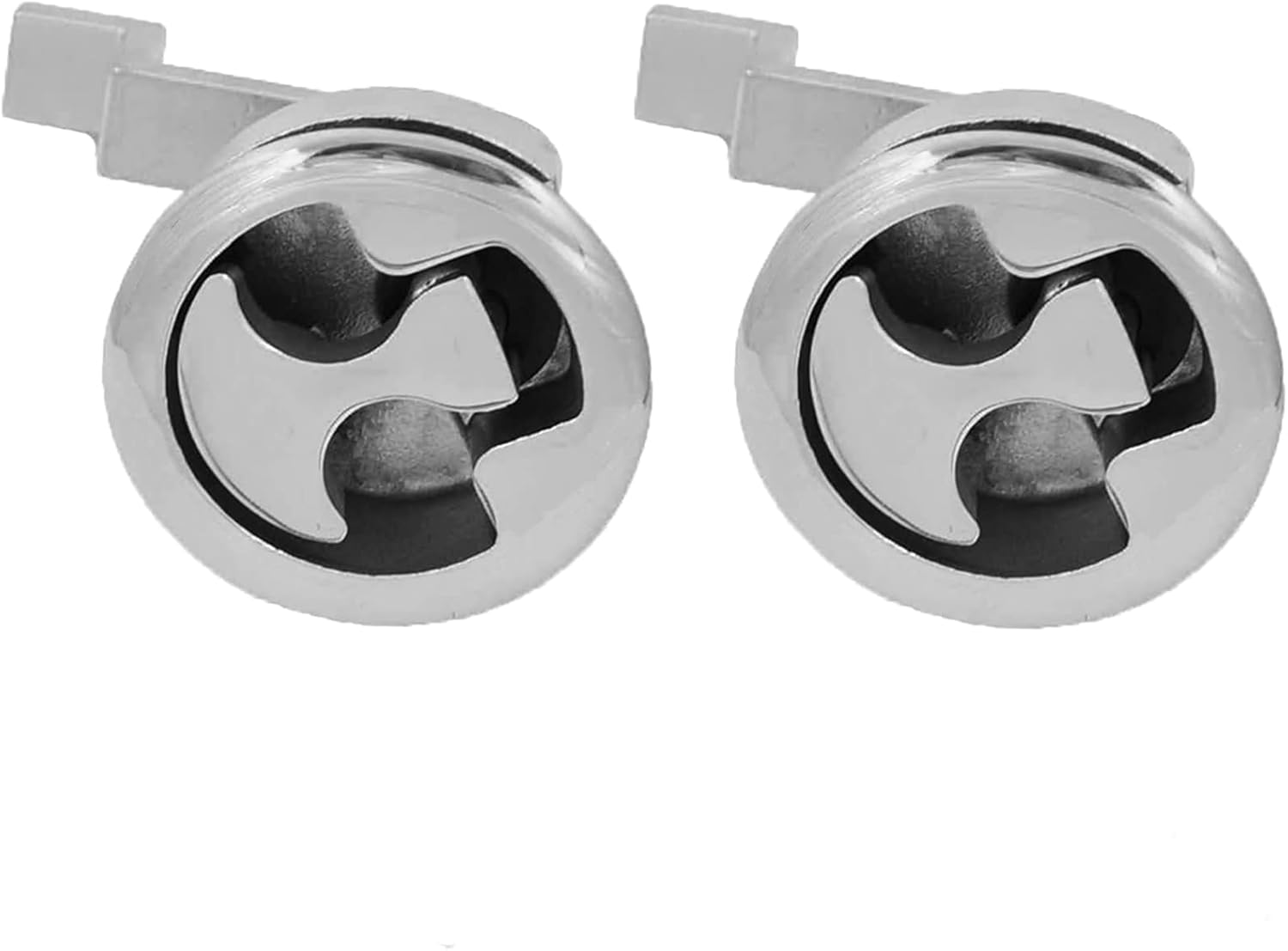 2Pcs Marine Grade Stainless Steel Floor Buckle Hatch Latch Flush Turning Lift Handle Recessed Pull Ring Non-Locking with Lock 