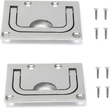 2pcs Marine Stainless Steel Flush Fitting Lifting Pull. Hatch Lift Ring Handle with Screws 