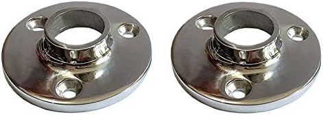 2Pcs 1-inch 90° Stainless Steel Floor Flange Pipe Decor Malleable Cast Fitting Boat Round Base Handrail Fittings Furniture DIY Wall 