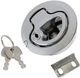 Zinc Alloy 2" Flush Pull Slam Latch Boat Hatch Round Deck for RV Yacht - Locking Style with Keys 