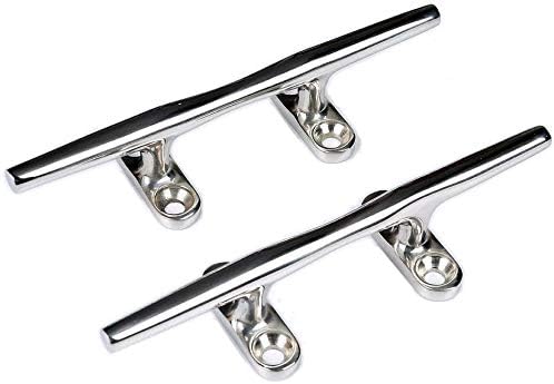 Heavy 316 Stainless Steel Dock Cleat Boat Open Base 5 inch (2PCS) 