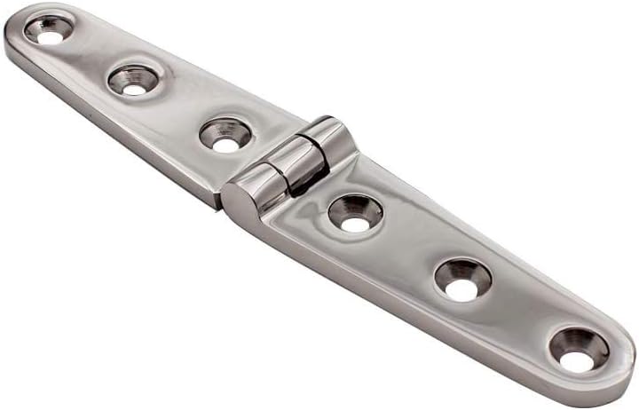 6" Long Tongue Hinge Marine Grade Stainless Steel Heavy Mirror Polished Door Cabinet Cupboard Thickened for Boat Yacht Hardware 