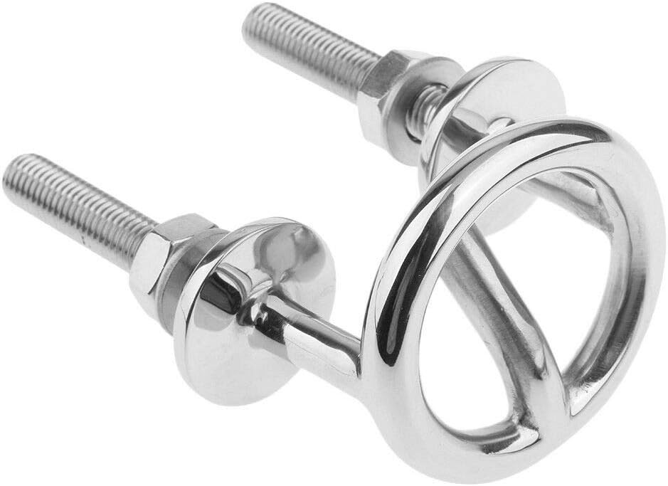 Marine Stainless Steel Transom Mount Ski Tow Hook Water Eye Hitch for Boats 2-1/2" Ring Boat 