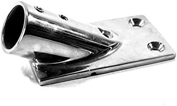 316 Stainless Steel 30 Degree Marine Boat Hand Rail Fitting Rectangular Stanchion Base for Pipe 7/8" 22mm Dia 
