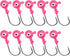 10-Pack Round Fishing Jig Heads, Bass Ball Jigs Hooks 3D Eyes High Carbon Steel 1/8-1/2OZ Pompano Head Saltwater Freshwater Heads for Trout Walleye Striper Pink 1/4oz