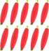 10-Pack Fishing Bobbers Floats, Weighted for Cigar EVA Foam Snap-on Floats Corks Floaters Buoys Crappie Bass Panfish Bluegills Trout Red 1.4IN - 3/32OZ