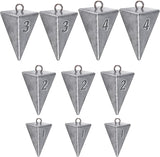 Pyramid Sinkers Fishing Weights Sinkers, Saltwater Freshwater Lead Weight Sinker for Ocean Surf Gear Catfish Tackle 1oz 2oz 3oz 4oz 5oz 6oz 8oz 10oz 12oz 16oz 32oz  10 Pack Kit: 1oz*3, 2oz*3, 3oz*2,