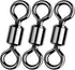 Fishing Barrel Swivels 20 to 50-Pack Tackle Freshwater Saltwater Swivel Rolling Heavy Duty Black Nickel Stainless Steel Lures Leaders Line Connectors Terminal  