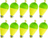 10 Pack Fishing Bobbers Floats, Weighted for Pear Shape EVA Foam Oval Snap-on Floats Corks Floaters Buoys Crappie Bass Panfish Bluegills Trout Yellow&Green 1.6IN - 9/32OZ